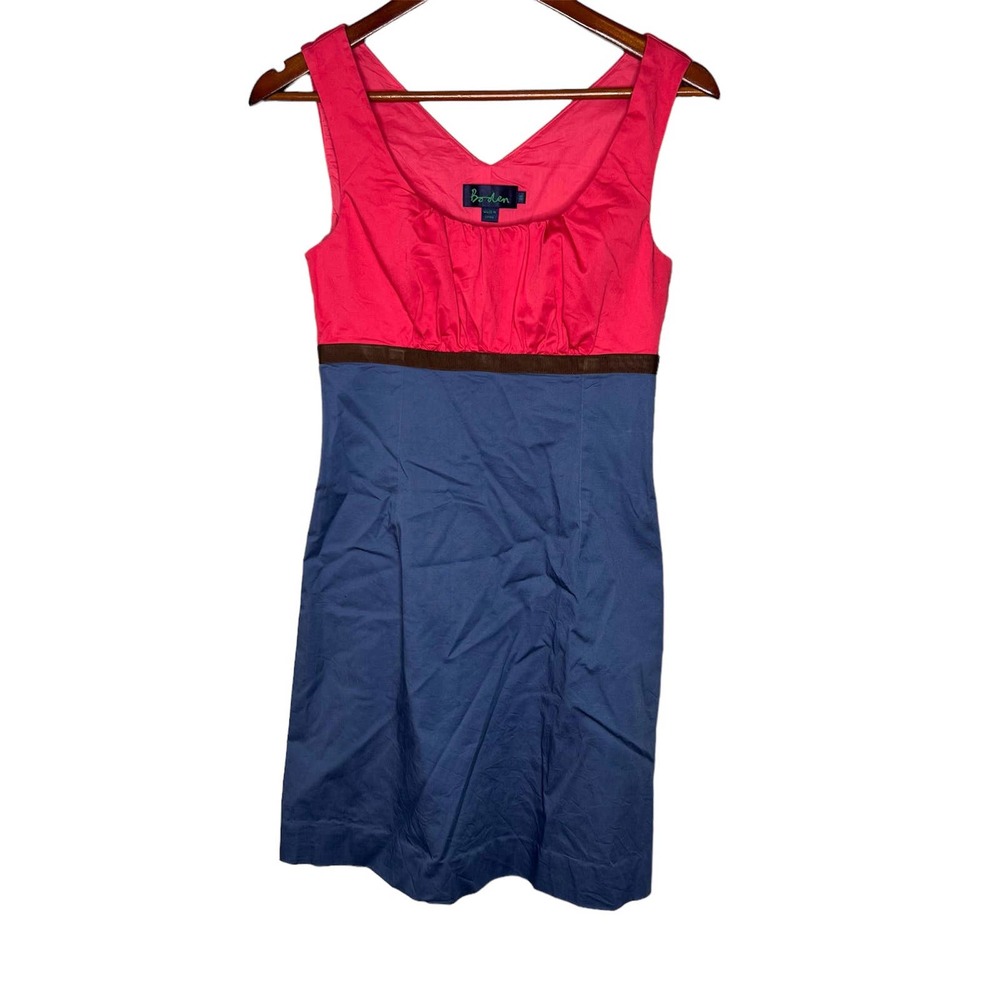 Boden Color Block Sheath Dress Sleeveless Cotton Stretch Lined Side Zipper Sz 4